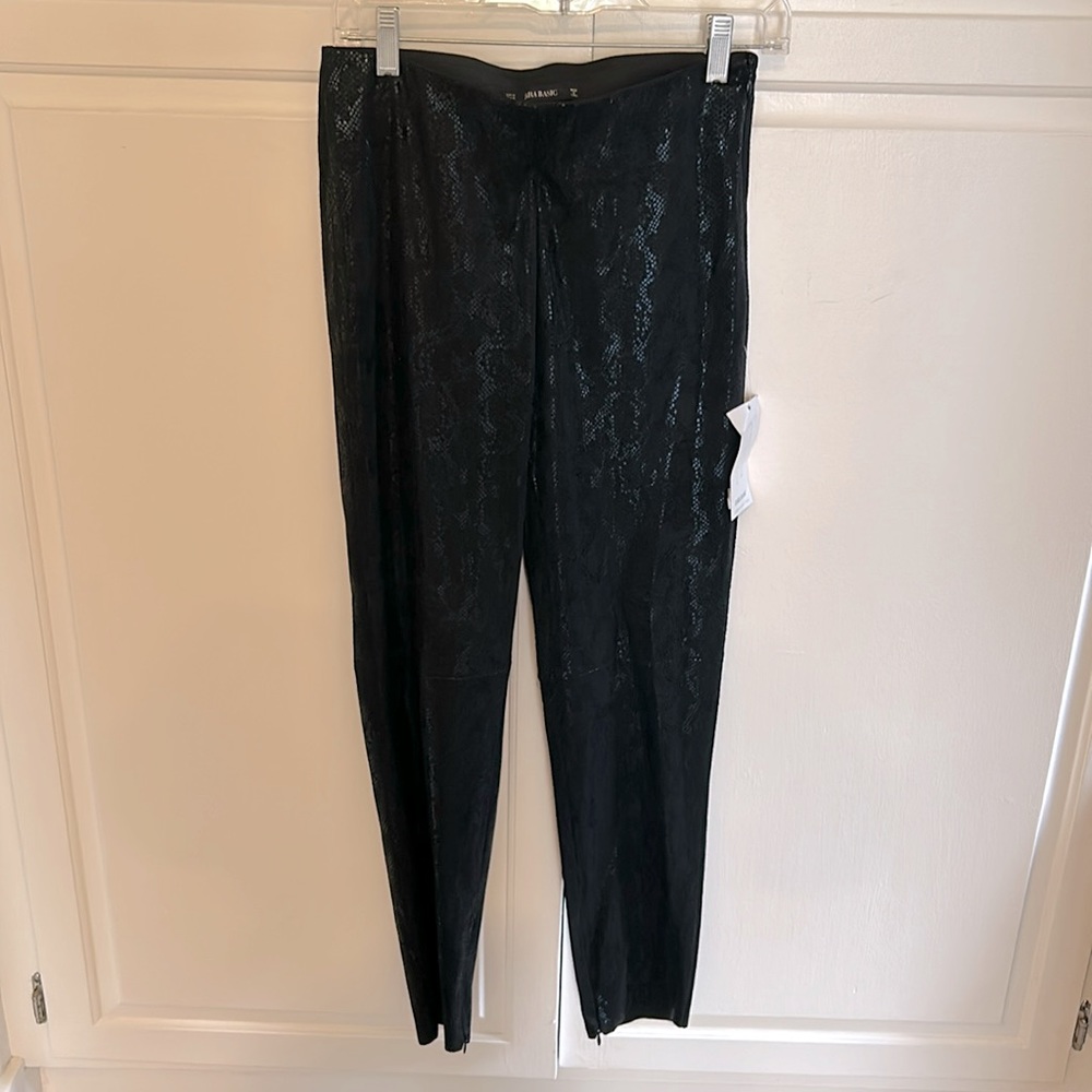 NWT Zara basic snake print black metallic leggings size medium